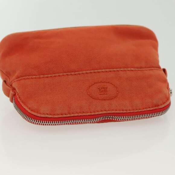 HERMES Bolide Pouch PM Pouch Canvas Orange Silver Auth ti3344 - Picture 7 of 16